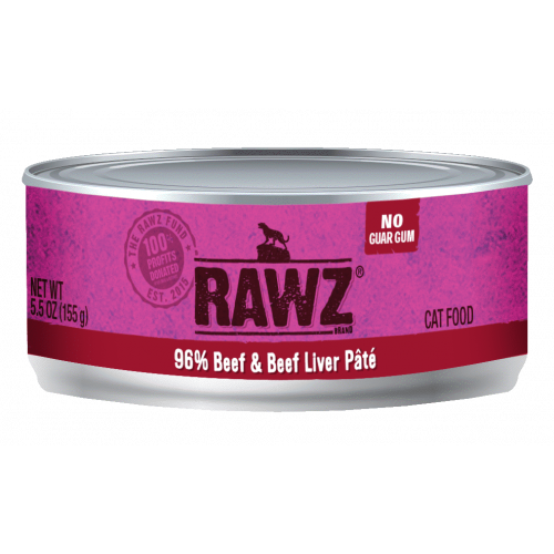 Rawz Cat Canned Food-96% Beef & Beef Liver Pate 155g