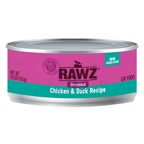 Rawz Cat Canned Food-Shredded Chicken & Duck 155g