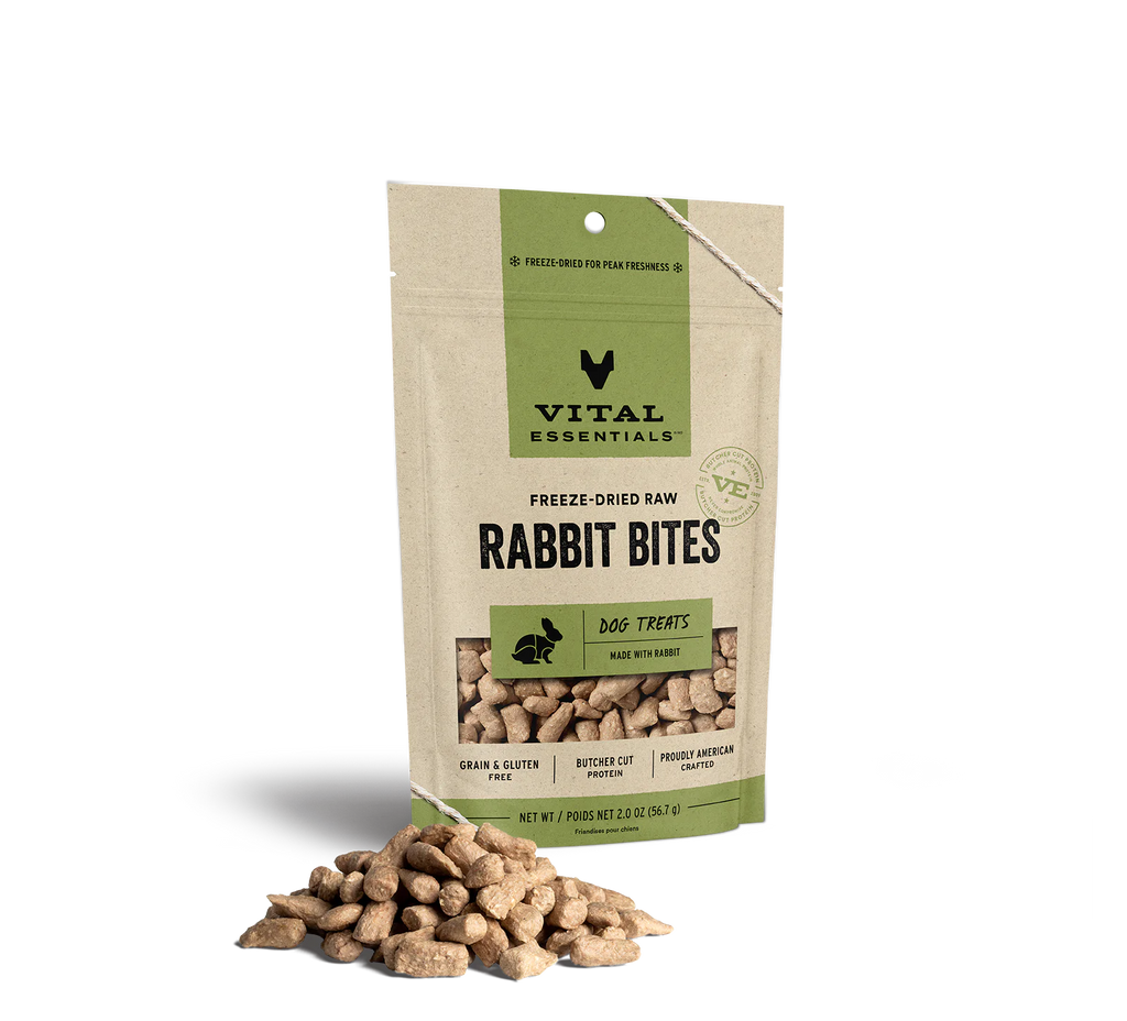 vital-essential-dog-treats-freeze-dried-rabbit-bites-2oz