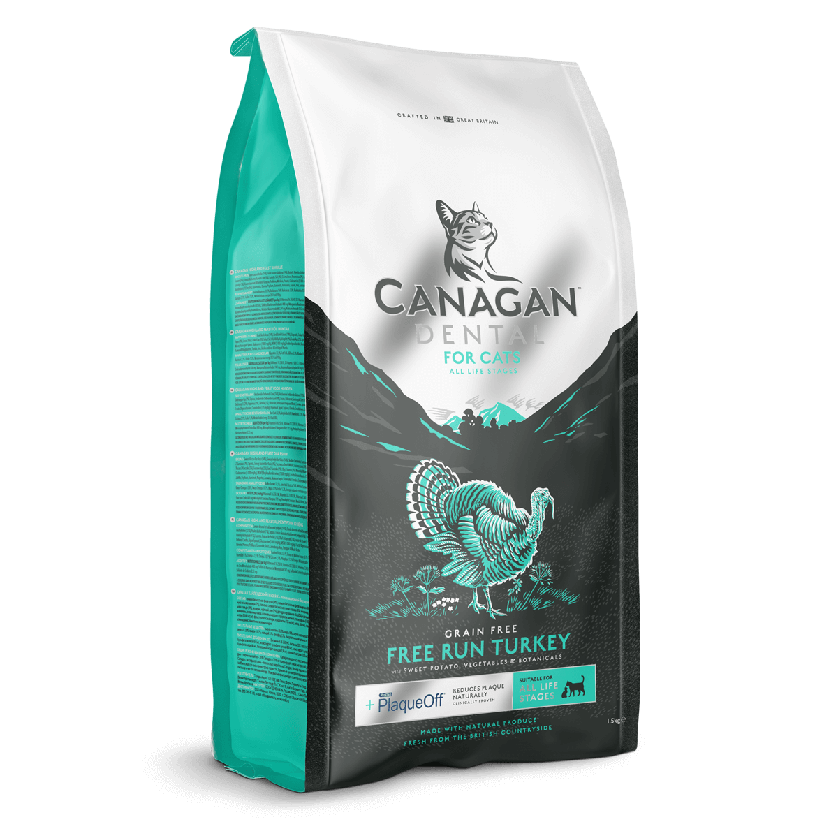 Canagan Cat Food - Grain Free - Free-Run Turkey Dental 4kg | Pet Canagan Cat Food - Grain Free - Free-Run Turkey Dental 4kg | Pet