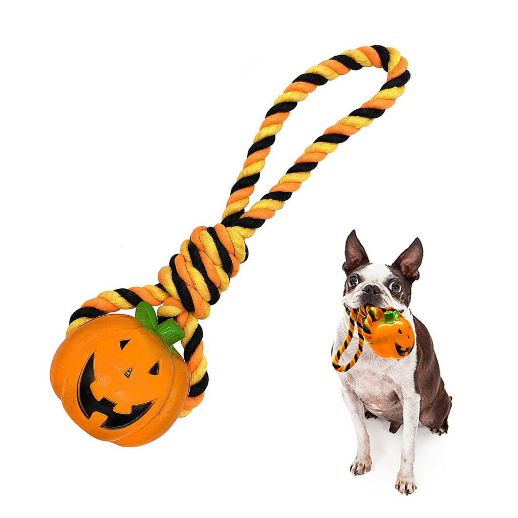 lepawit-halloween-squeaky-tug-of-war-dog-toy-rope-toy-with-pumpkin-ball