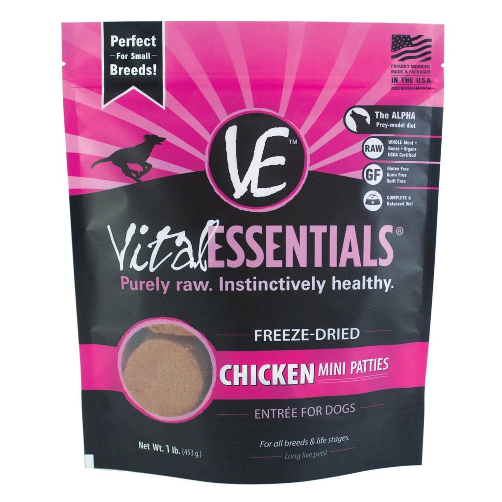 vital-essentials-dog-food-freeze-dried-chicken-mini-patties-14oz